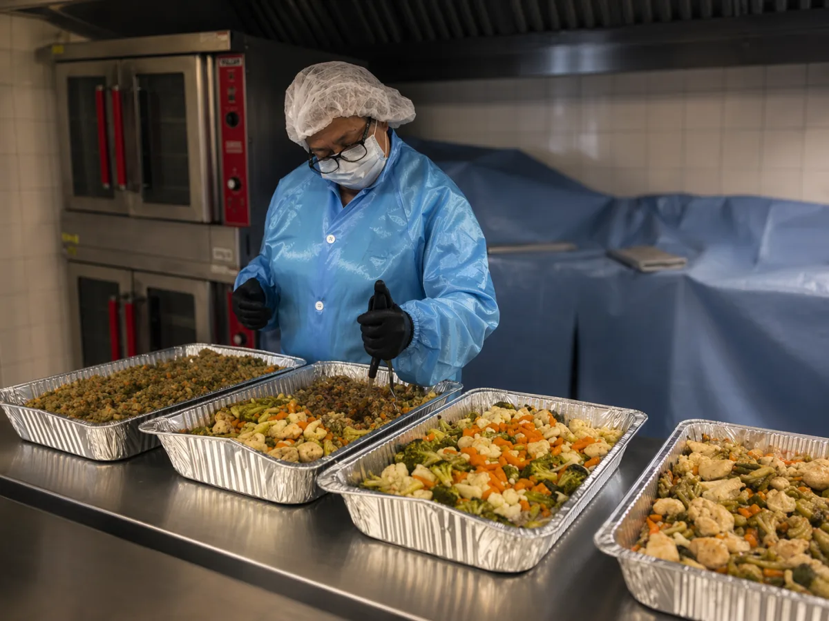Trays of fresh ingredients coming off our commercial ovens