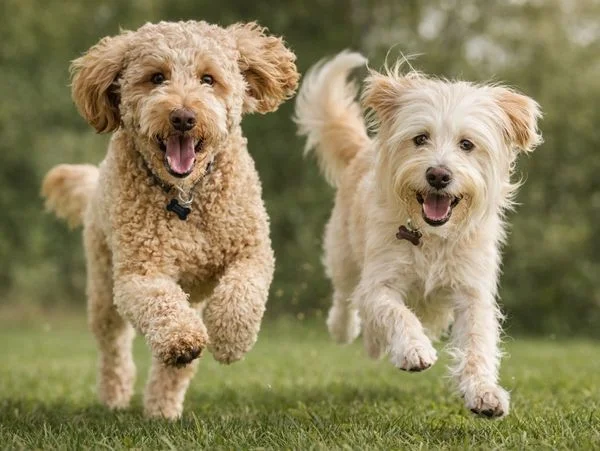 Max and Sua running happily together